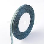 Glitter Metallic Ribbon, Sparkle Ribbon, with Gold Metallic Cords, Valentine's Day Gifts Boxes Packages, Dark Blue, 1/4 inch(6mm), about 25yards/roll, 10rolls/group(RSC6mmY-012)