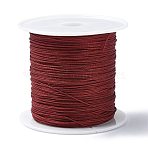 Nylon Braided Cord, Chinese Knotting Cord for Jewelry Making Macrame Craft, Dark Red, 0.4mm, about 28~30m/roll(X1-NWIR-C003-02K)