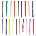 19Pcs 19 Styles Fashion Women's Hair Accessories, High Temperature Silk Hair Wigs, Mixed Color, 490~590x33~36x3~3.5mm, 1pc/style(PHAR-TA0001-15)