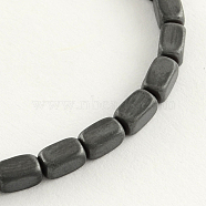 Non-magnetic Synthetic Hematite Bead Strands, Matte Style, Cuboid, Black, 5x3x3mm, Hole: 1mm, about 82pcs/strand, 16.1 inch(G-R260-24)
