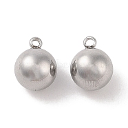 Non-Tarnish 304 Stainless Steel Charms, Round Charm, Stainless Steel Color, 10.5x8mm, Hole: 1.4mm(STAS-G336-04E-P)