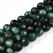 Natural Fuchsite Beads Strands, Round with Faceted, 9.5~10x9.5~10mm, Hole: 1mm, about 40pcs/strand, 15.35''(39cm)(G-T140-20C)