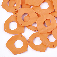 Spray Painted Iron Pendants, Nuggets, Dark Orange, 27x28x3mm, Hole: 1mm(IFIN-S704-08C)