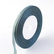 Glitter Metallic Ribbon, Sparkle Ribbon, with Gold Metallic Cords, Valentine's Day Gifts Boxes Packages, Dark Blue, 1/4 inch(6mm), about 33yards/roll(30.1752m/roll), 10rolls/group(RSC6mmY-012)