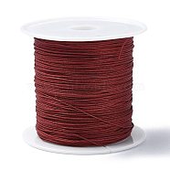 Nylon Chinese Knot Cord, Nylon Jewelry Cord for Jewelry Making, Dark Red, 0.4mm, about 28~30m/roll(X1-NWIR-C003-02K)