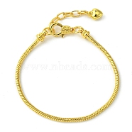 Brass Round Snake Chains Bracelets for Women, with Alloy Lobster Claw Clasps , Long-Lasting Plated, Golden, 7-7/8 inch(20cm)(BJEW-D041-02G)