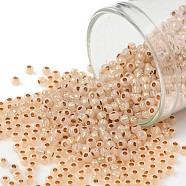 TOHO Round Seed Beads, Japanese Seed Beads, (751) 24K Gold Lined Opal, 11/0, 2.2mm, Hole: 0.8mm, about 1110pcs/10g(X-SEED-TR11-0751)