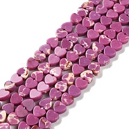 Dyed Synthetic Imperial Jasper Beads Strands, Heart, Purple, 4x4x2mm, Hole: 1mm, about 87~91pcs/strand, 13.78''~14.17''(35~36cm)(G-M403-A35-01)