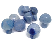 Natural Blue Aventurine Healing Mushroom Figurines, Reiki Energy Stone Display Decorations, 20mm(PW-WG12900-04)