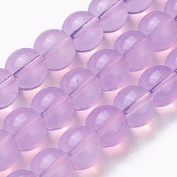 Opalite Beads Strands, Round, Medium Orchid, 10mm, Hole: 1.4mm, about 38pcs/strand, 13.9 inch(35.5cm)(GLAA-F098-07D-05)