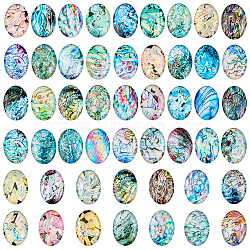 Elite Glass Cabochons, Oval, Mixed Color, 25x18mm, about 50pcs/bag, 1 bag/box(GGLA-PH0001-53)