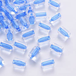 Transparent Acrylic Beads, Column, Royal Blue, 10x7.5mm, Hole: 1.8mm, about 950pcs/500g(TACR-S154-17A-86)