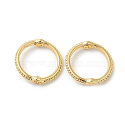 Brass Bead Frames, Ring, Real 18K Gold Plated, 12~12.5x2.5mm, Hole: 0.8mm, Inner Diameter: 10mm(KK-P234-91A-G)