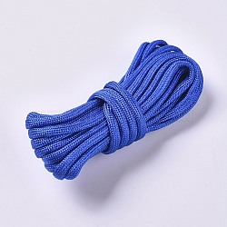 7 Strand Core Polyester Cords Rope, Solid Color, Royal Blue, 4mm, about 3m/bundle(OCOR-WH0052-31H)
