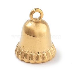 304 Stainless Steel Cord Ends, End Clasps, Bell, Golden, 12x10mm, Hole: 1.5mm, Inner Diameter: 6mm(STAS-L274-022G)