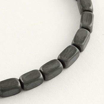 Non-magnetic Synthetic Hematite Bead Strands, Matte Style, Cuboid, Black, 5x3x3mm, Hole: 1mm, about 82pcs/strand, 16.1 inch