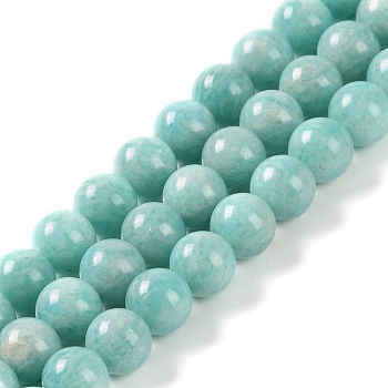 Natural Amazonite Beads Strands, Round, 8mm, Hole: 0.8mm, about 50pcs/strand, 15.3~15.9 inch(39~40.5cm)