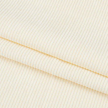 Corduroy Kintted Rib Fabric, for Clothing Accessories, Floral White, 156x0.05cm
