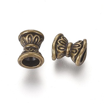 Tibetan Style Alloy Beads, Cadmium Free & Nickel Free & Lead Free, Bicone, Antique Bronze, 6.5x5.5x5.5mm, Hole: 2mm, about 3220pcs/1000g