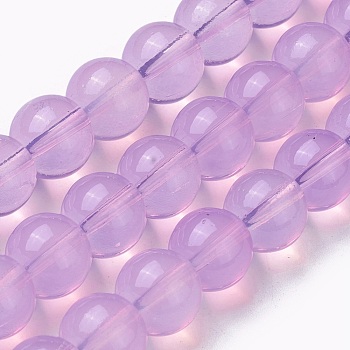 Opalite Beads Strands, Round, Medium Orchid, 10mm, Hole: 1.4mm, about 38pcs/strand, 13.9 inch(35.5cm)