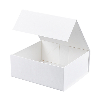 BENECREAT Paper Fold Boxes, Gift Wrapping Boxes, for Jewelry Candy Wedding Party Favors, Rectangle, White, 18.1x20.1x8.2cm