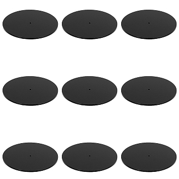 BENECREAT Acrylic Board, Flat Round, Black, 100x3mm, Hole: 3mm