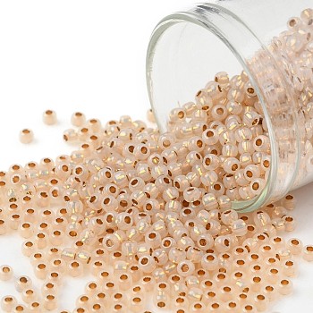TOHO Round Seed Beads, Japanese Seed Beads, (751) 24K Gold Lined Opal, 11/0, 2.2mm, Hole: 0.8mm, about 1110pcs/10g