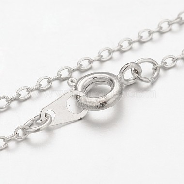 Platinum Plated Vintage Chakra Jewelry Brass Gemstone Cross Pendant Necklaces(NJEW-JN01155-02)-4
