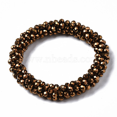 Faceted Electroplate Glass Beads Stretch Bracelets(BJEW-S144-002G-05)-2