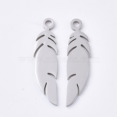Stainless Steel Color Feather 201 Stainless Steel Pendants