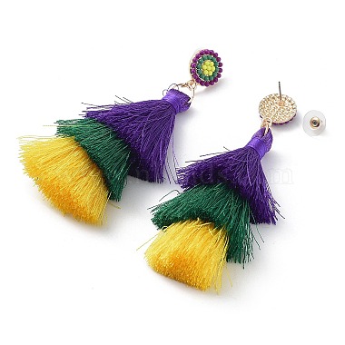 Carnival Theme Nylon Tassel Earrings(EJEW-D087-01)-2