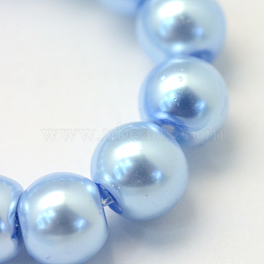 Baking Painted Pearlized Glass Pearl Round Bead Strands(HY-Q330-8mm-24)-3