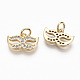 Brass Micro Pave Clear Cubic Zirconia Charms(RJEW-T063-32G-NF)-2