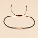 Glass Imitation Pearl & Seed Braided Bead Bracelets(WO2637-19)-1