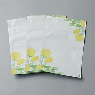Plastic Zip Lock Bag, Storage Bags, Self Seal Bag, with Top Seal, Matt, White, Flower Pattern, 12x8x0.2cm, Unilateral Thickness: 3.1 Mil(0.08mm), about 95~100pcs/bag.(OPP-B001-C10)
