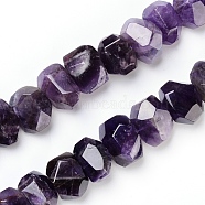 Natural Amethyst Beads Strands, Faceted, Polygon, 12~15x17~21x9~15mm, Hole: 1.2mm, about 15pcs/strand, 7.48 inch~7.87  inch(19~20cm)(G-I283-C02)