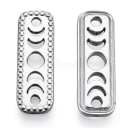 304 Stainless Steel Connector Charms, Rectangle Links with Hollow Moon Phase, Nickel Free, Stainless Steel Color, 20.5x7x1.5mm, Hole: 1.6mm(STAS-T063-195P)