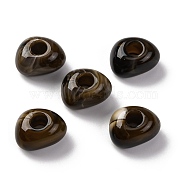 Two Tone Opaque Acrylic Beads, Imitation Gemstone, Triangle, Coffee, 13x16x9.5mm, Hole: 5.2mm, About: 416pcs/500g(MACR-Z002-02E)