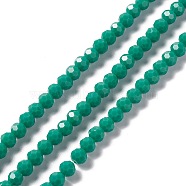 Faceted(32 Facets) Glass Beads Strands, Round, Light Sea Green, 6x5.5mm, Hole: 1.2mm, about 95pcs/strand, 22.24''(56.5cm)(EGLA-J042-36B-11)