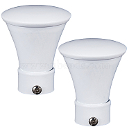 Iron Curtain Rod Heads, Round Drapery Pole Finials, Trumpet Shape, White, 74x61mm, Inner Diameter: 28mm(FIND-WH0002-82A)