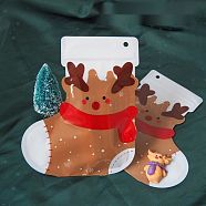 Christmas Theme Boots Plastic Gift Bags, Zip Lock Bags, for Biscuit & Candy Packaging, Reindeer Pattern, 22x19x0.01cm, 10pcs/bag(ABAG-G008-01B)