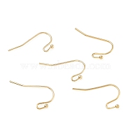 Brass Earring Hooks, Shepherd's Hook Ear Wire, Light Gold, 21x11x2mm, 20 Gauge, Pin: 0.8mm(KK-C024-12KCG)