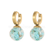 Stainless Steel with Natural Turquoise Earrings for Women(GK9952-2)