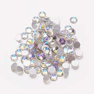 Glass Flat Back Rhinestone, Grade A, Back Plated, Faceted, Half Round, Crystal AB, 6.3~6.5mm, about 288pcs/bag(RGLA-C002-SS30-100)