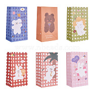 Magibeads 12Pcs 6 Color Rectangle Paper Candy Bags, No Handle, with Sticker, for Gift & Food Wrapping Bags, Mixed Color, 26.7~27x15~15.1x9.7cm, 6 color, 2pcs/color, 12pcs(CARB-MB0001-09)