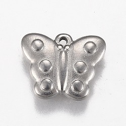 Tarnish Resistant 304 Stainless Steel Pendants, Butterfly, Stainless Steel Color, 13x17x3.5mm, Hole: 1.5mm(STAS-Z012-24P)