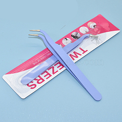 Stainless Steel Tweezers, Bend Head, Lilac, 11.6x1cm(SCRA-PW0004-237A-04)