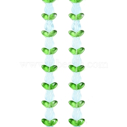 Transparent Glass Bead Strands, Flower, Light Cyan, 10x8x4mm, Hole: 0.8mm, about 27pcs/strand, 16.5''(42cm)(GLAA-K070-02G)