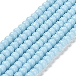 Imitation Jade Glass Beads Strands, Round, Light Sky Blue, 2~2.5mm, Hole: 0.6mm, about 173~180pcs/strand, 14.57''~14.84''(37~37.7cm)(GLAA-K062-A01-06)