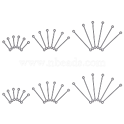 304 Stainless Steel Eye Pins, Double Sided Eye Pins, Electrophoresis Black, 36x3x0.6mm, Hole: 1.6mm, 36pcs/box(STAS-UN0013-29B)